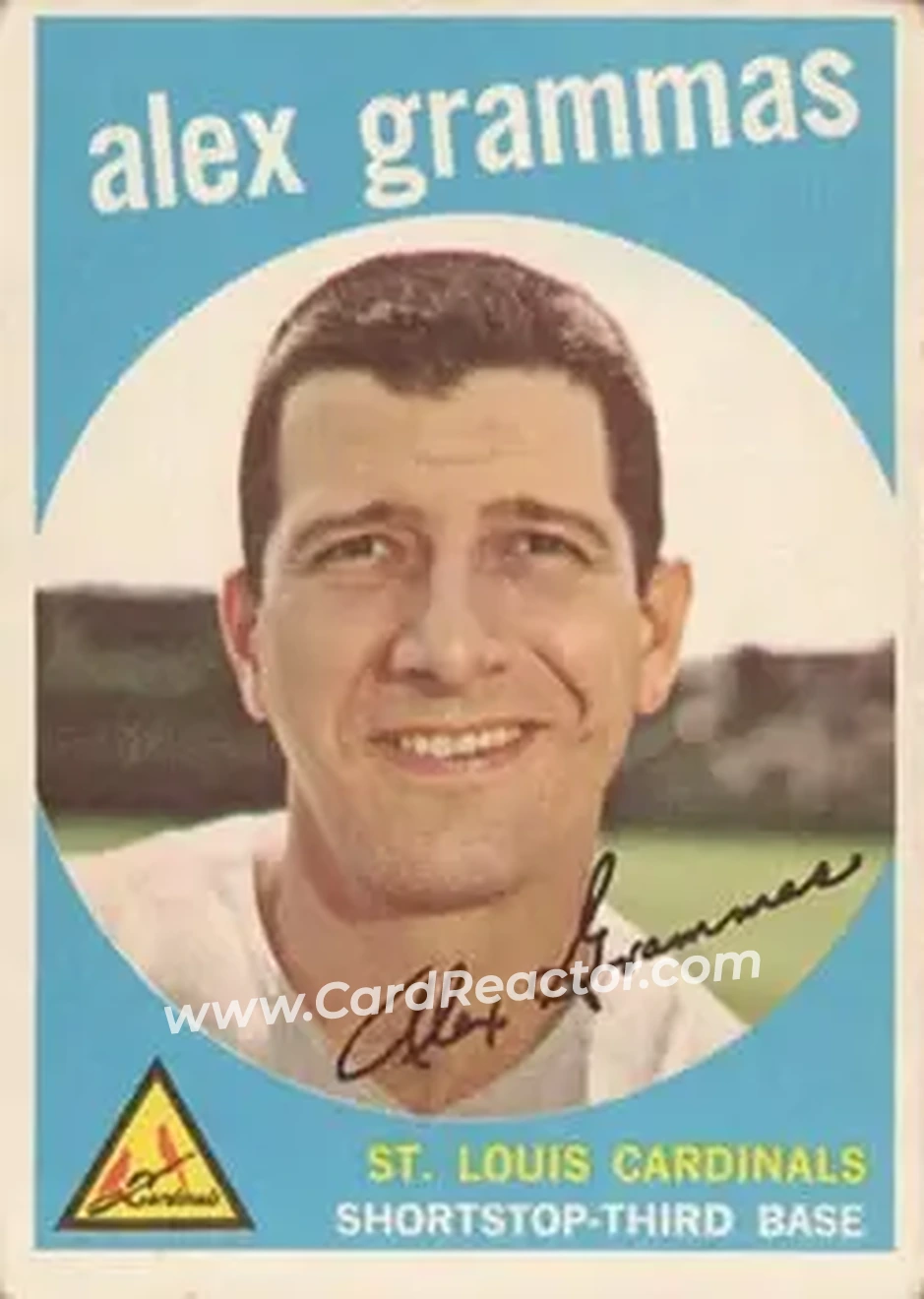 1959 Topps #6 - Alex Grammas - St. Louis Cardinals - Front