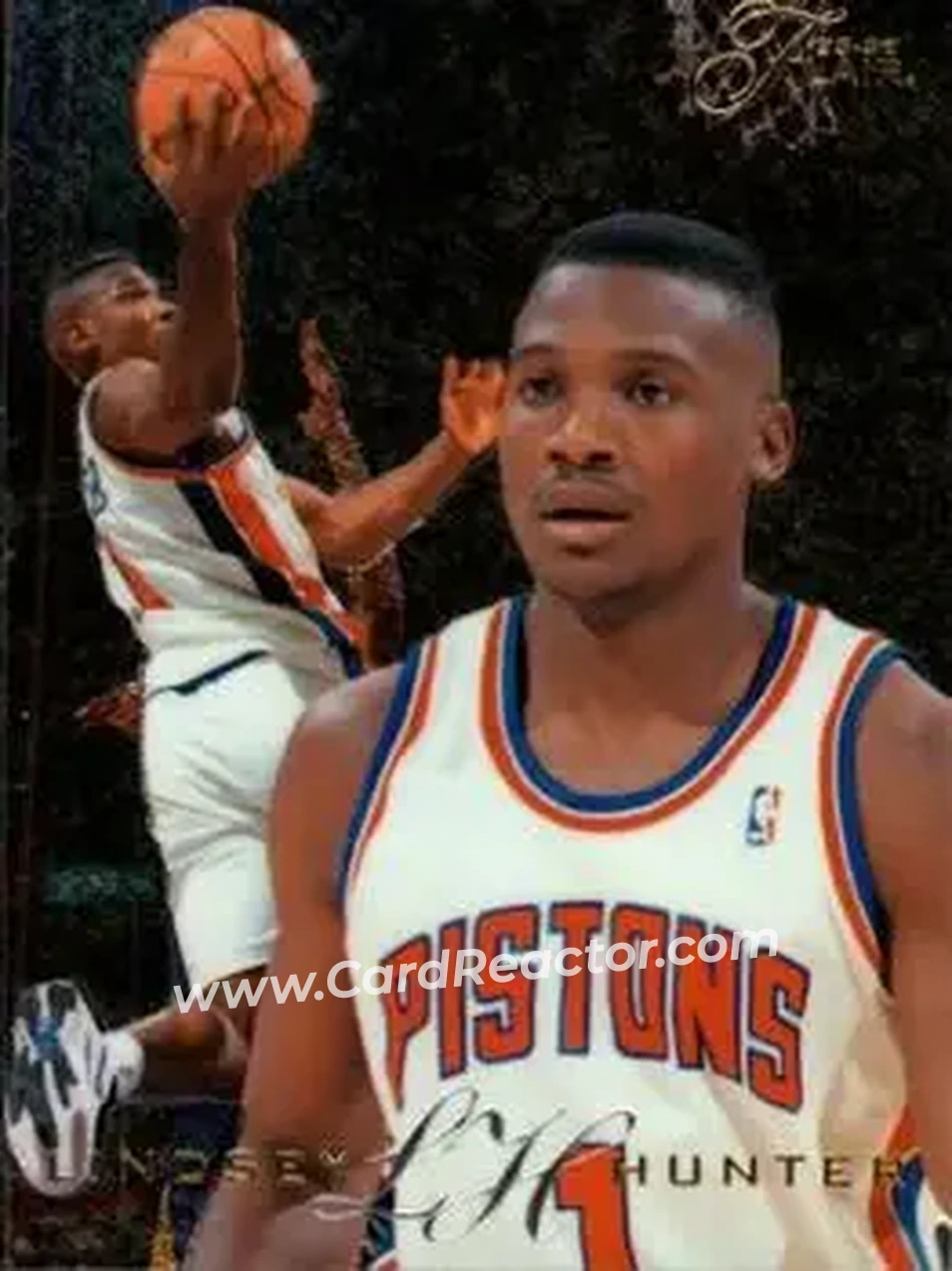 1995-96 Flair #39 - Lindsey Hunter - Detroit Pistons - Front