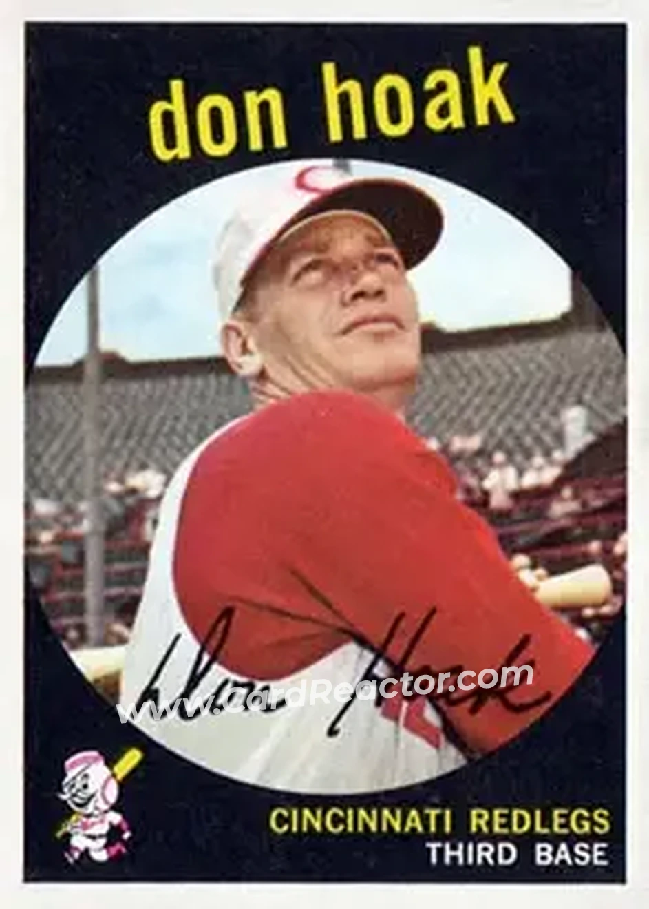 1959 Topps #25 - Don Hoak - Cincinnati Redlegs - Front