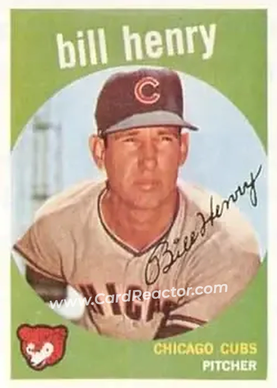 1959 Topps #46 - Bill Henry - Chicago Cubs - Front 1959 Topps #46 - Bill Henry - Chicago Cubs - Front