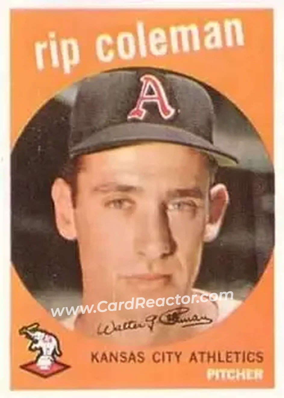 1959 Topps #51 - Rip Coleman - Kansas City Athletics - Front 1959 Topps #51 - Rip Coleman - Kansas City Athletics - Front