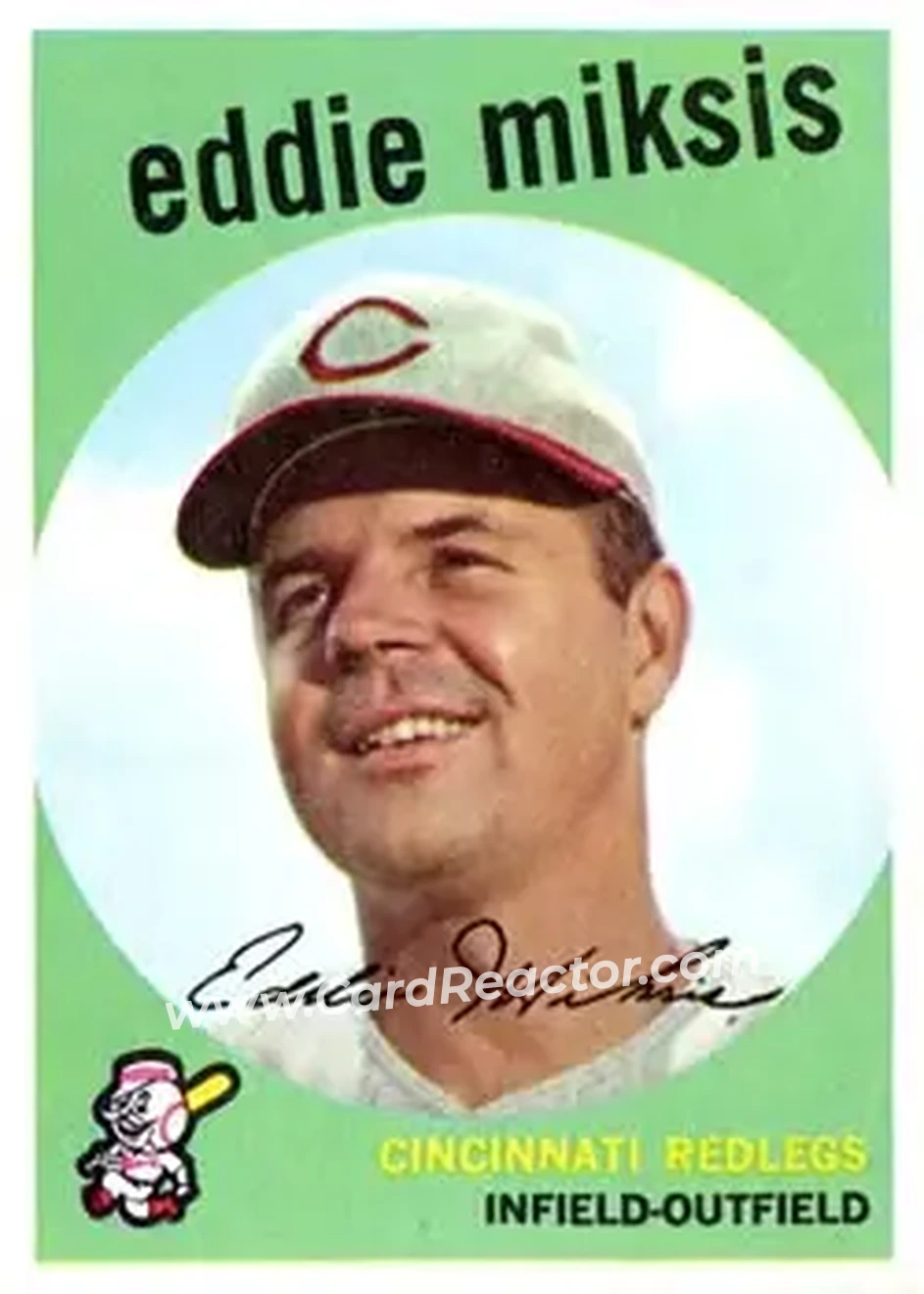 1959 Topps #58 - Eddie Miksis - Cincinnati Redlegs - Front 1959 Topps #58 - Eddie Miksis - Cincinnati Redlegs - Front