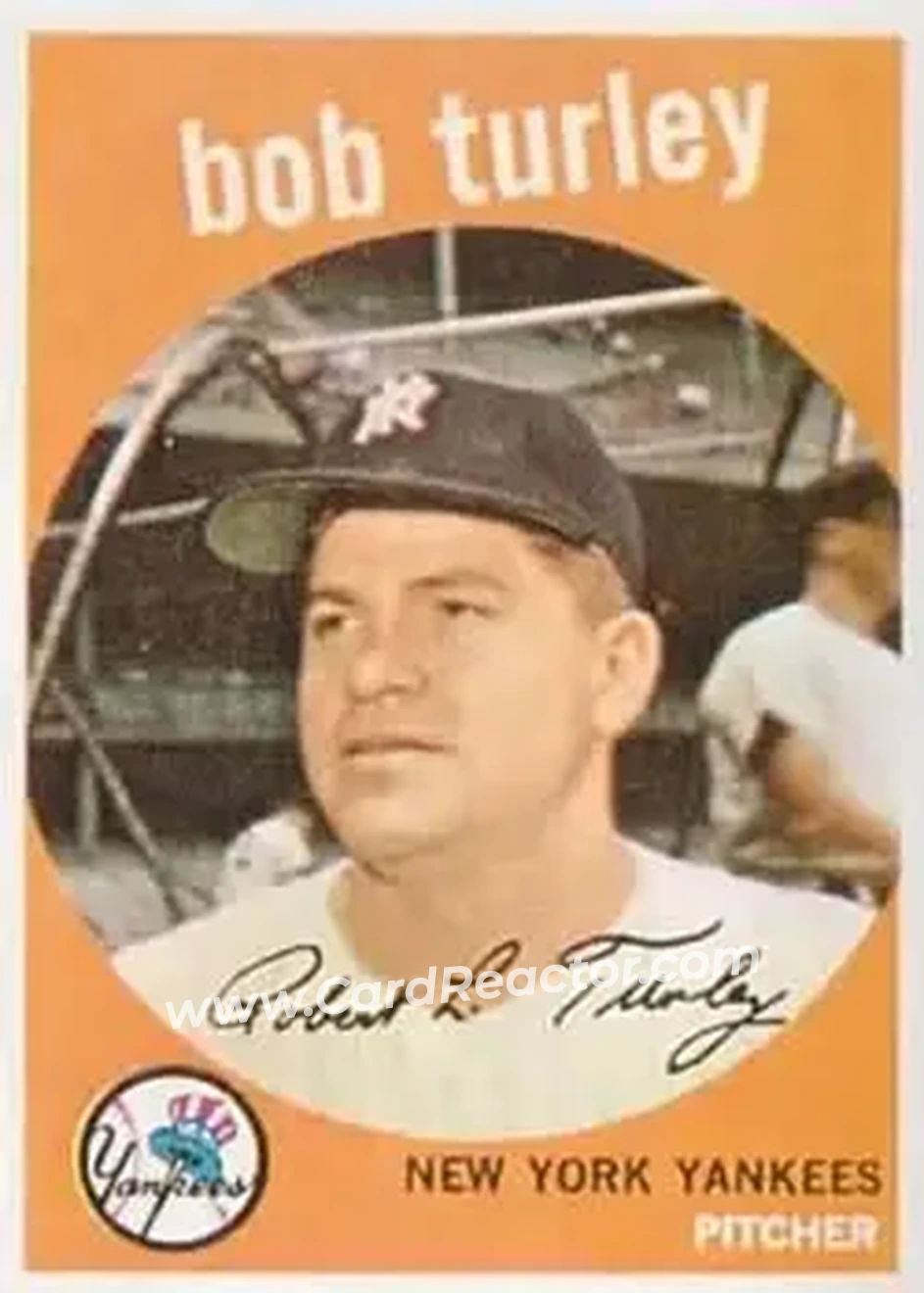 1959 Topps #60 - Bob Turley - New York Yankees - Front 1959 Topps #60 - Bob Turley - New York Yankees - Front