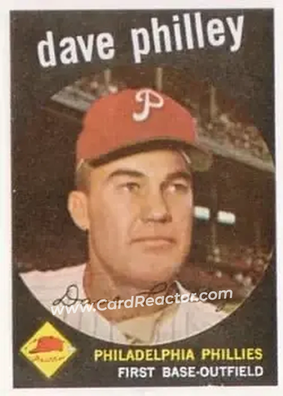 1959 Topps #92 - Dave Philley - Philadelphia Phillies - Front