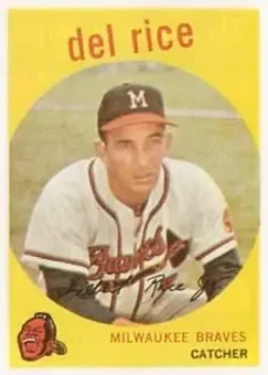 1959 Topps #104 - Del Rice - Milwaukee Braves