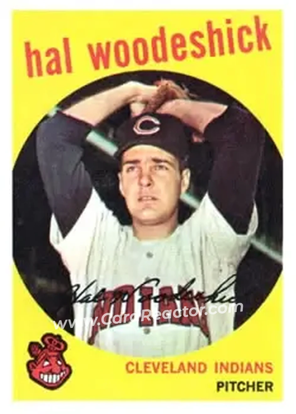 1959 Topps #106 - Hal Woodeshick - Cleveland Indians - Front
