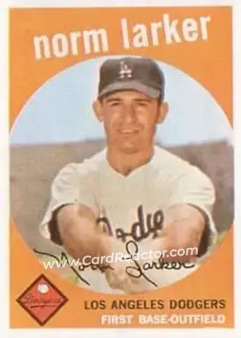 1959 Topps #107 - Norm Larker - Los Angeles Dodgers - Front