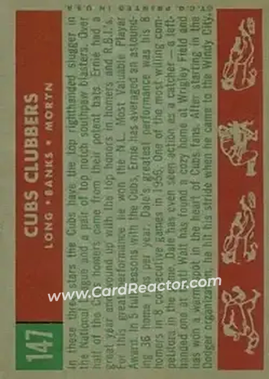 1959 Topps #147 - Card #147 - Chicago Cubs - Back 1959 Topps #147 - Card #147 - Chicago Cubs - Back