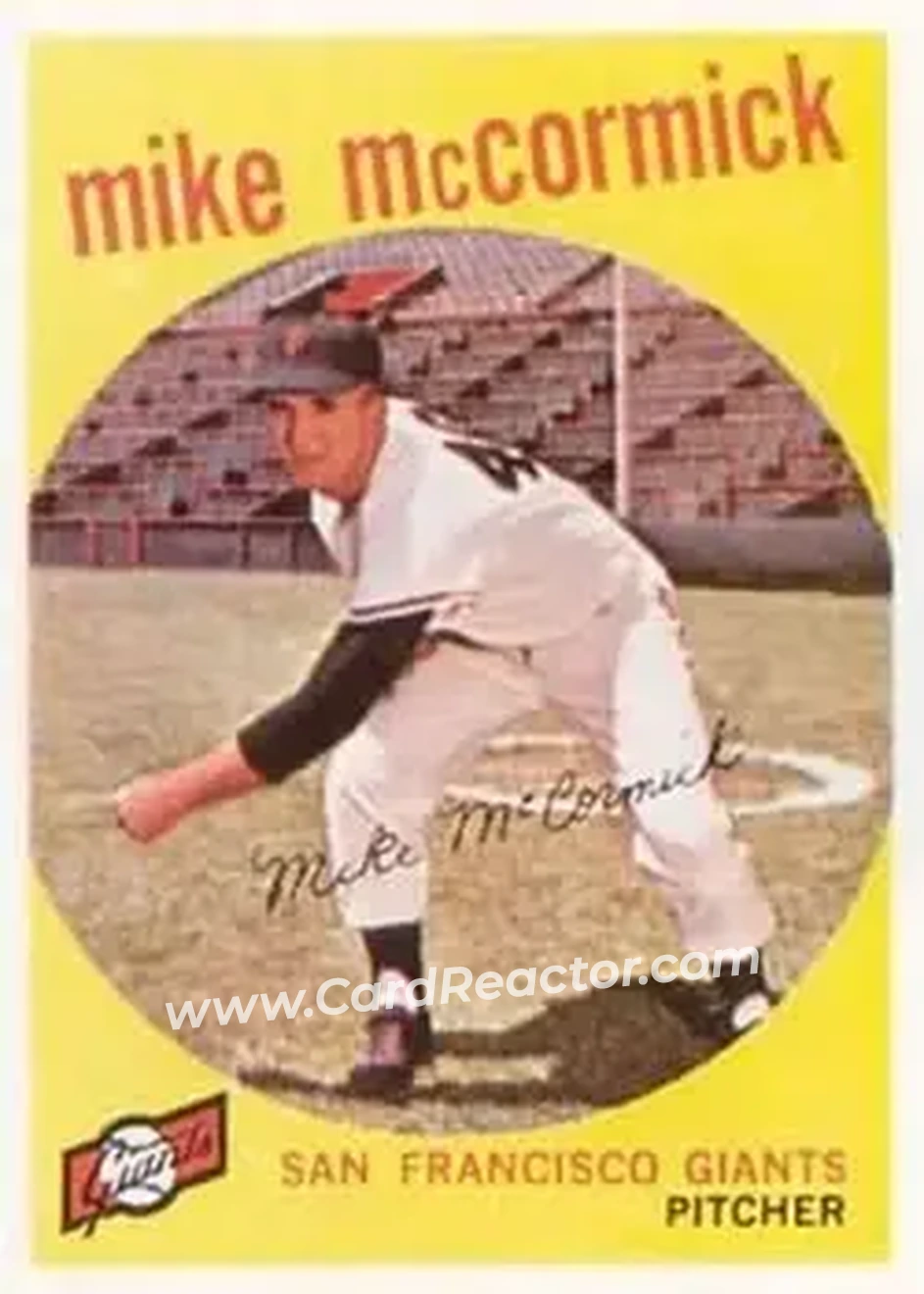 1959 Topps #148 - Mike McCormick - San Francisco Giants - Front 1959 Topps #148 - Mike McCormick - San Francisco Giants - Front