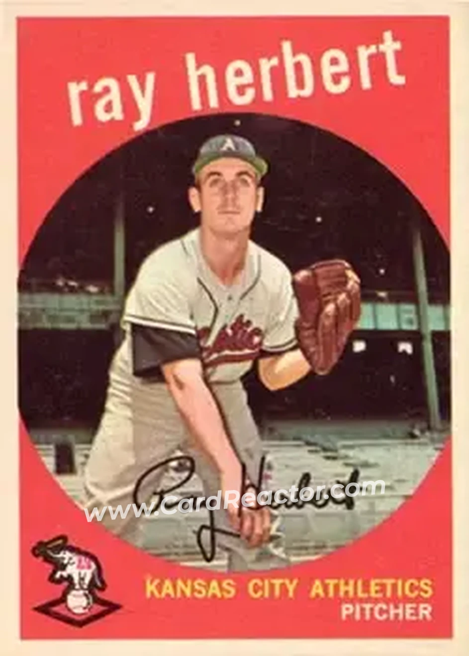 1959 Topps #154 - Ray Herbert - Kansas City Athletics - Front