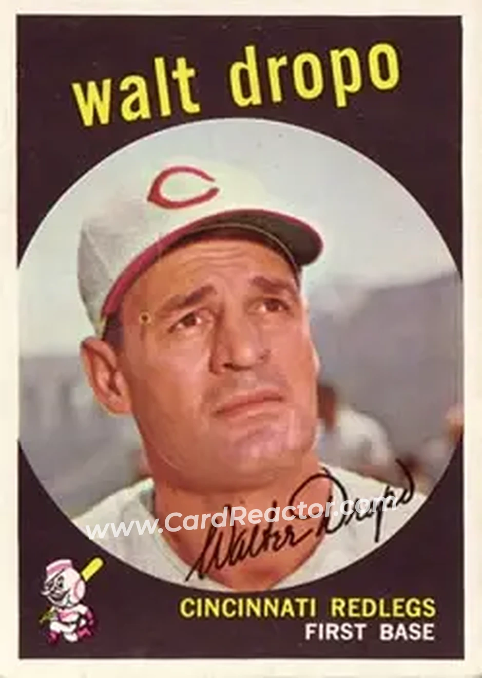 1959 Topps #158 - Walt Dropo - Cincinnati Redlegs - Front 1959 Topps #158 - Walt Dropo - Cincinnati Redlegs - Front