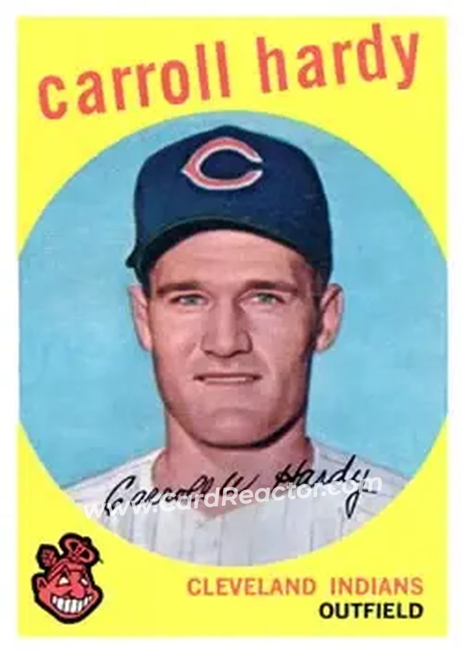 1959 Topps #168 - Carroll Hardy - Cleveland Indians - Front 1959 Topps #168 - Carroll Hardy - Cleveland Indians - Front