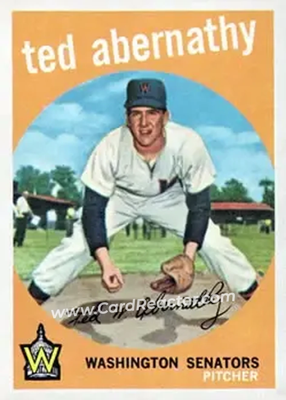 1959 Topps #169 - Ted Abernathy - Washington Senators - Front