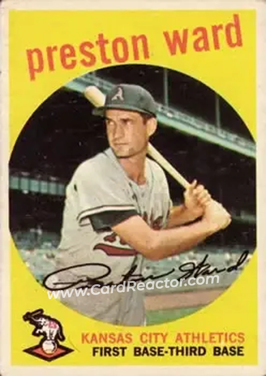 1959 Topps #176 - Preston Ward - Kansas City Athletics - Front