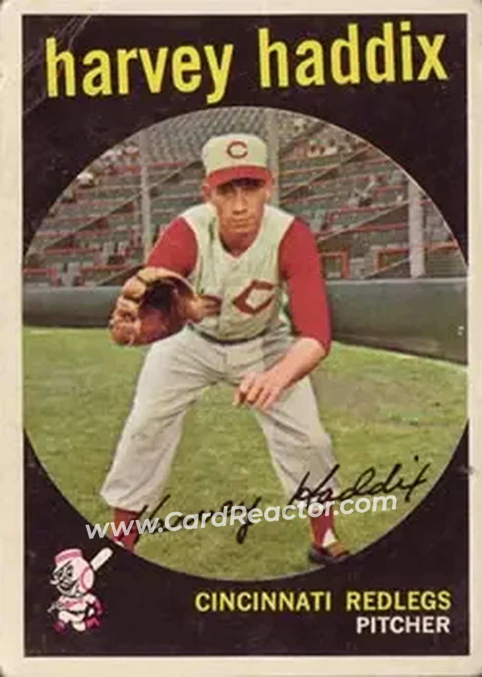 1959 Topps #184 - Harvey Haddix - Cincinnati Redlegs - Front