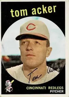 1959 Topps #201b - Tom Acker - Cincinnati Redlegs