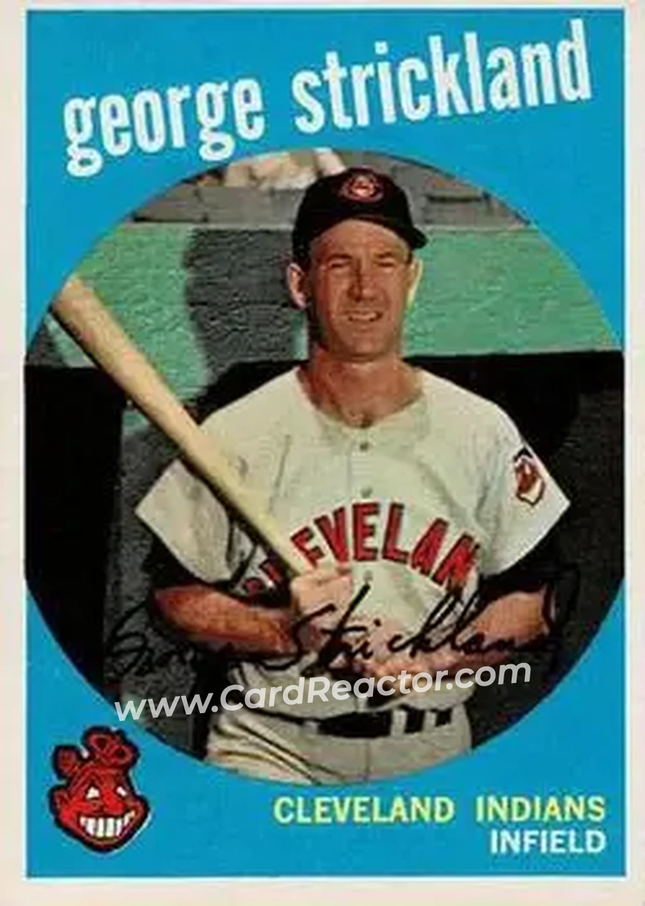 1959 Topps #207b - George Strickland - Cleveland Indians - Front