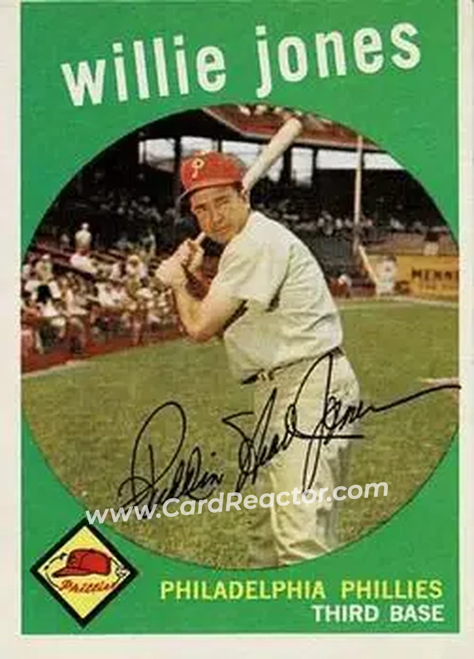 1959 Topps #208b - Willie Jones - Philadelphia Phillies - Front