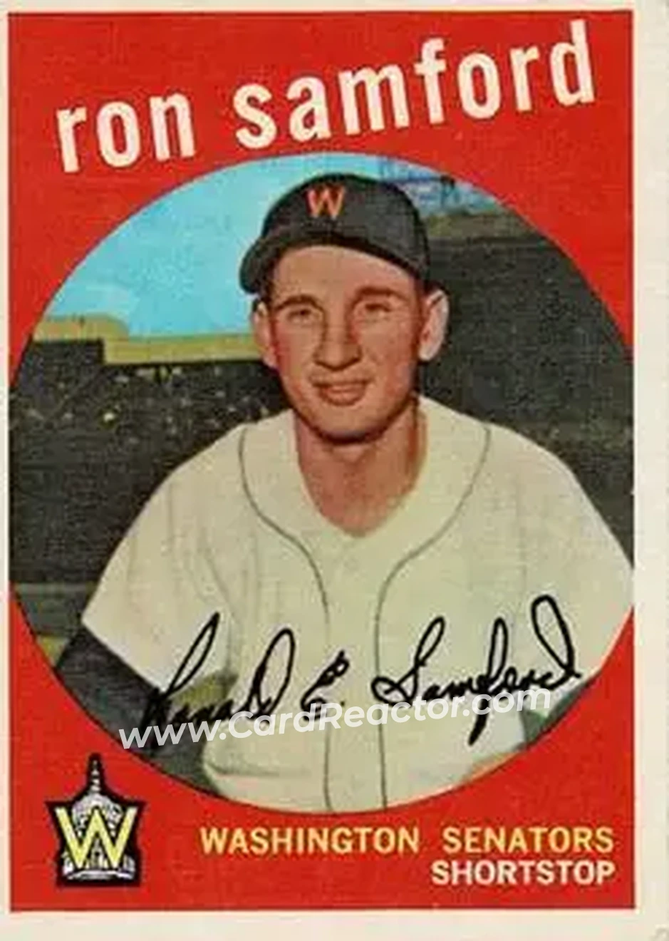 1959 Topps #242b - Ron Samford - Washington Senators - Front