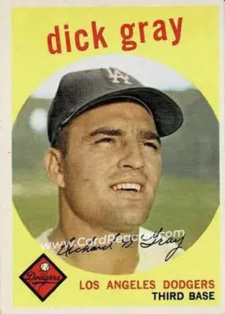 1959 Topps #244b - Dick Gray - Los Angeles Dodgers - Front