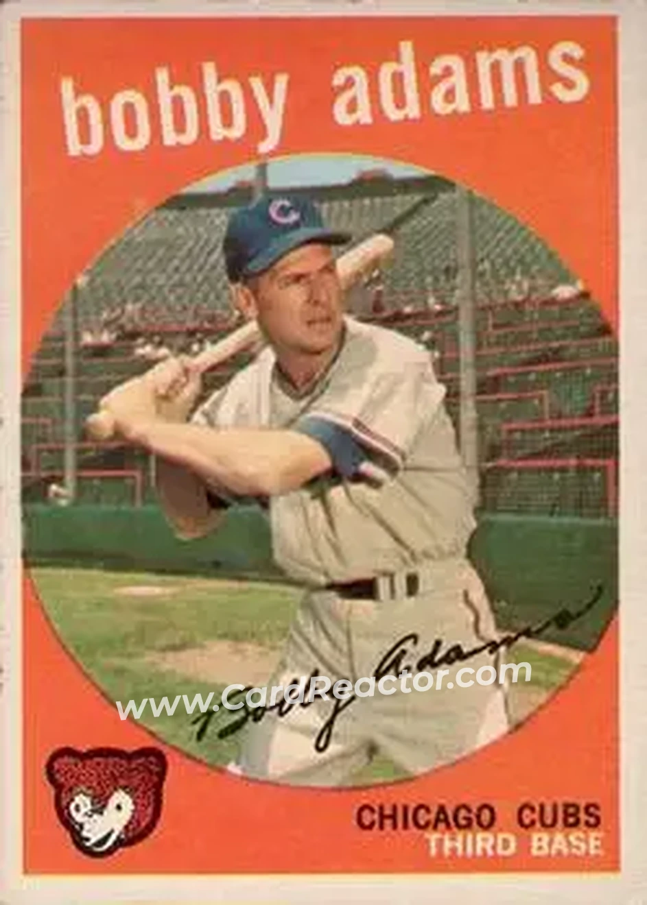 1959 Topps #249b - Bobby Adams - Chicago Cubs - Front