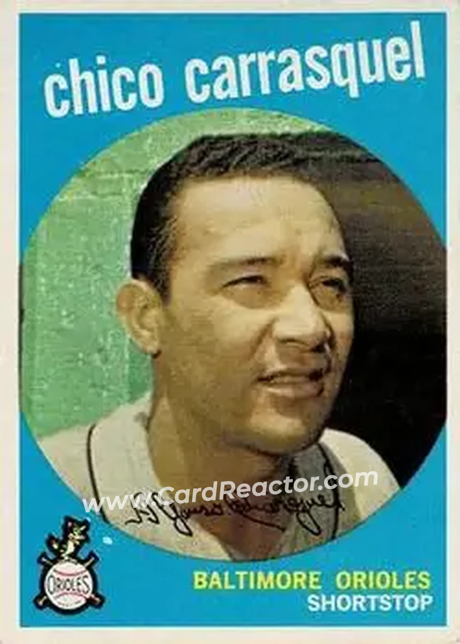 1959 Topps #264b - Chico Carrasquel - Baltimore Orioles - Front