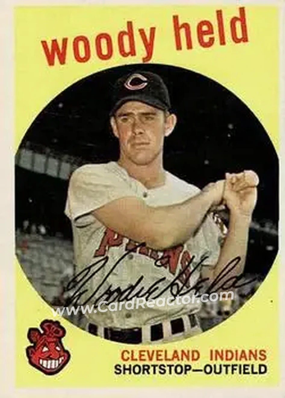 1959 Topps #266b - Woodie Held - Cleveland Indians - Front