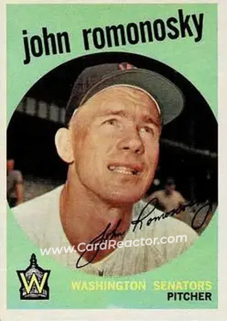 1959 Topps #267b - John Romonosky - Washington Senators - Front