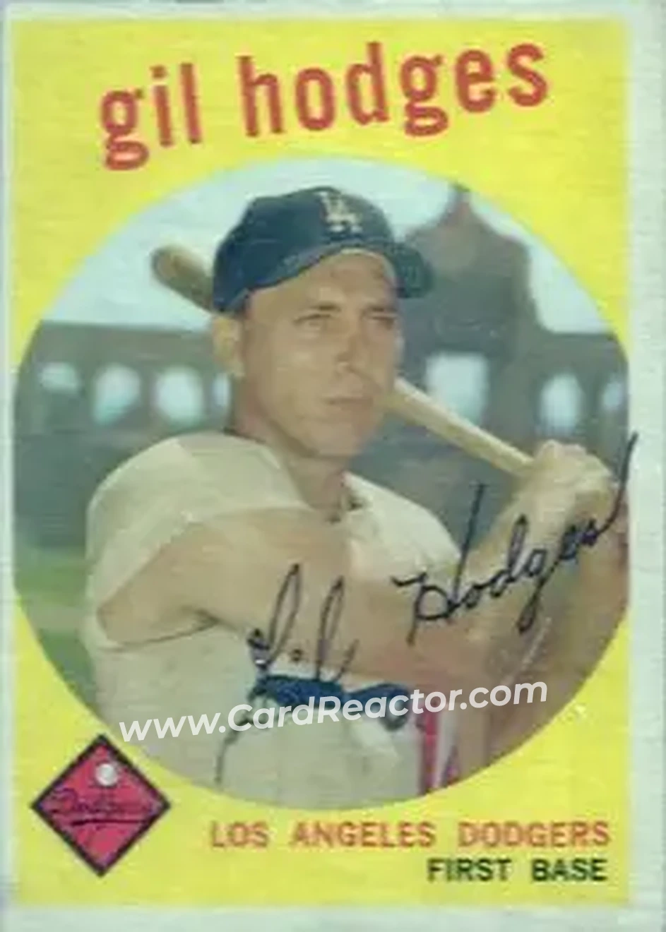 1959 Topps #270b - Gil Hodges - Los Angeles Dodgers