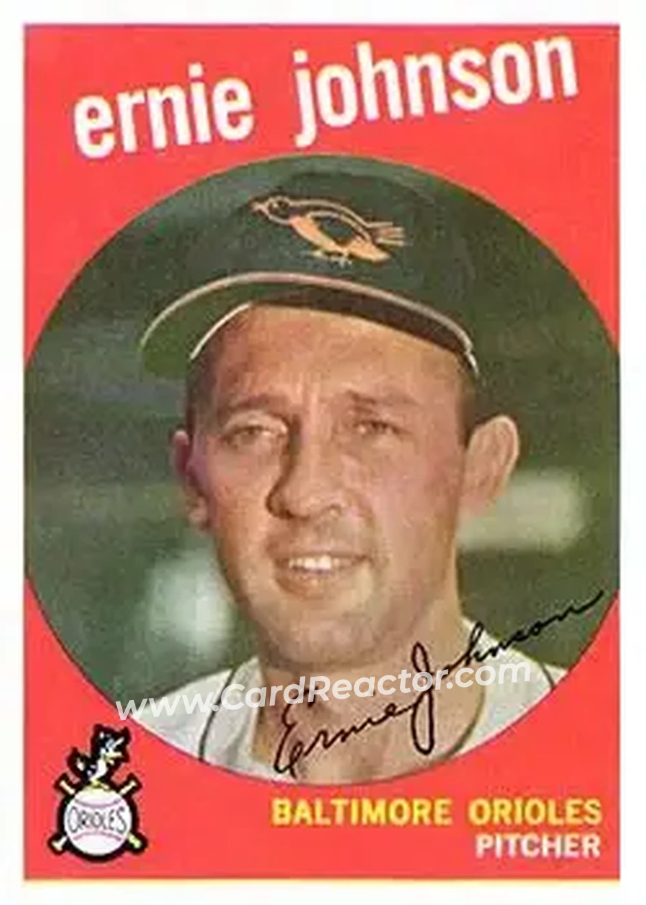 1959 Topps #279b - Ernie Johnson - Baltimore Orioles - Front