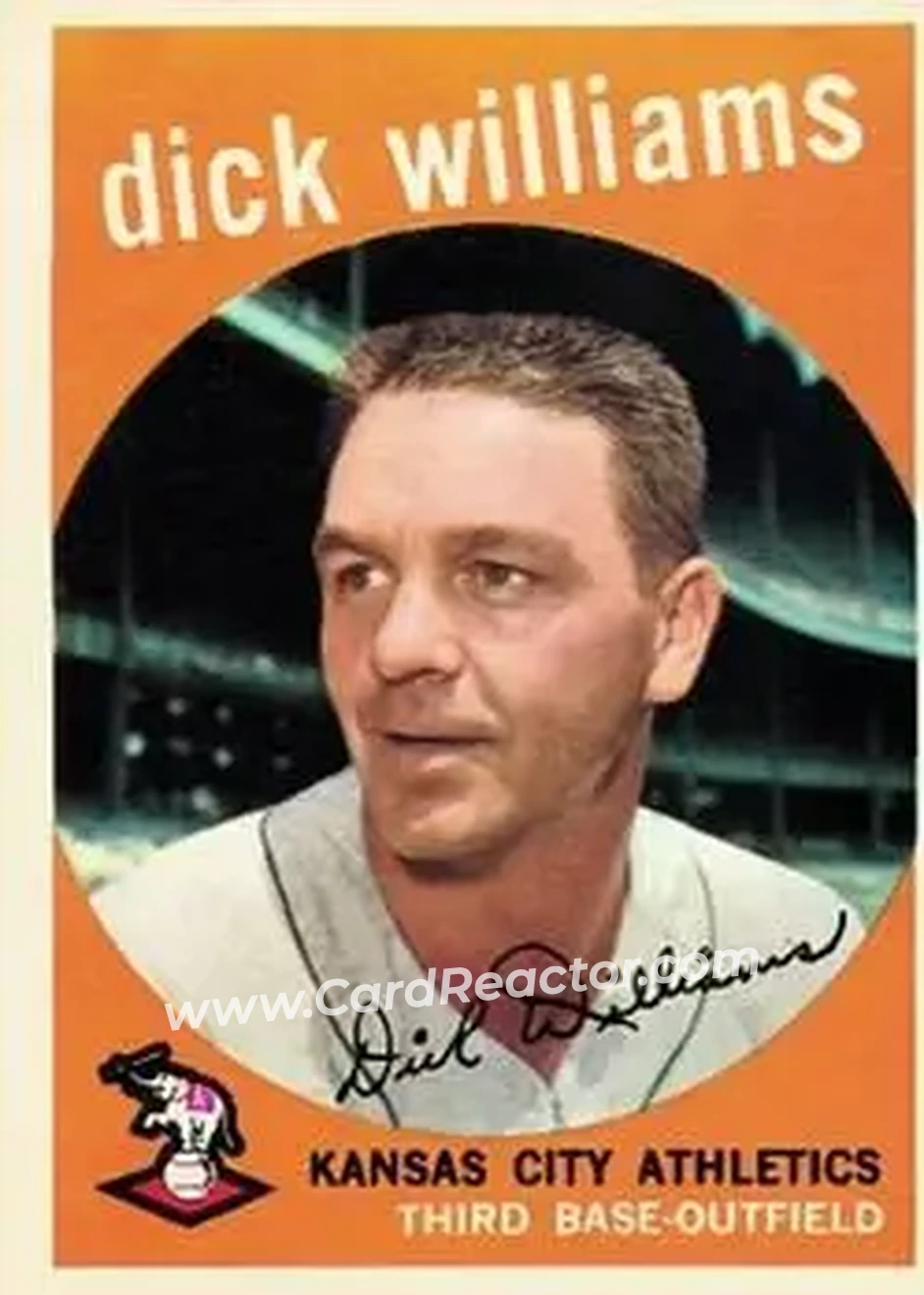 1959 Topps #292 - Dick Williams - Kansas City Athletics - Front