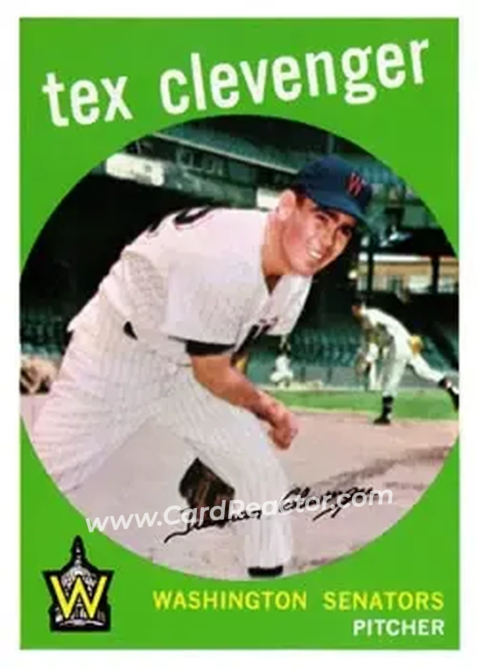 1959 Topps #298 - Tex Clevenger - Washington Senators - Front 1959 Topps #298 - Tex Clevenger - Washington Senators - Front