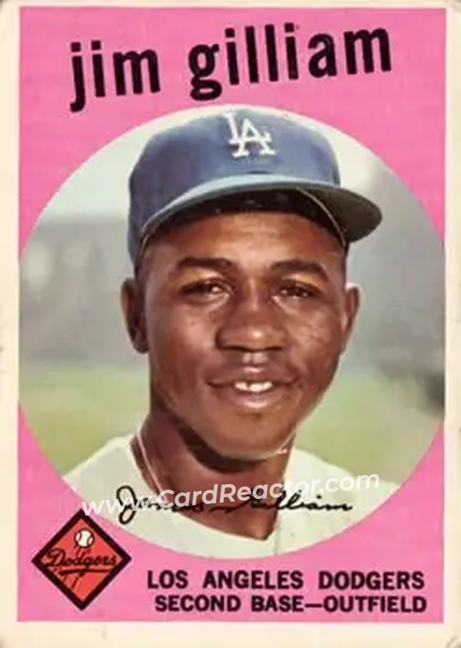 1959 Topps #306 - Jim Gilliam - Los Angeles Dodgers - Front