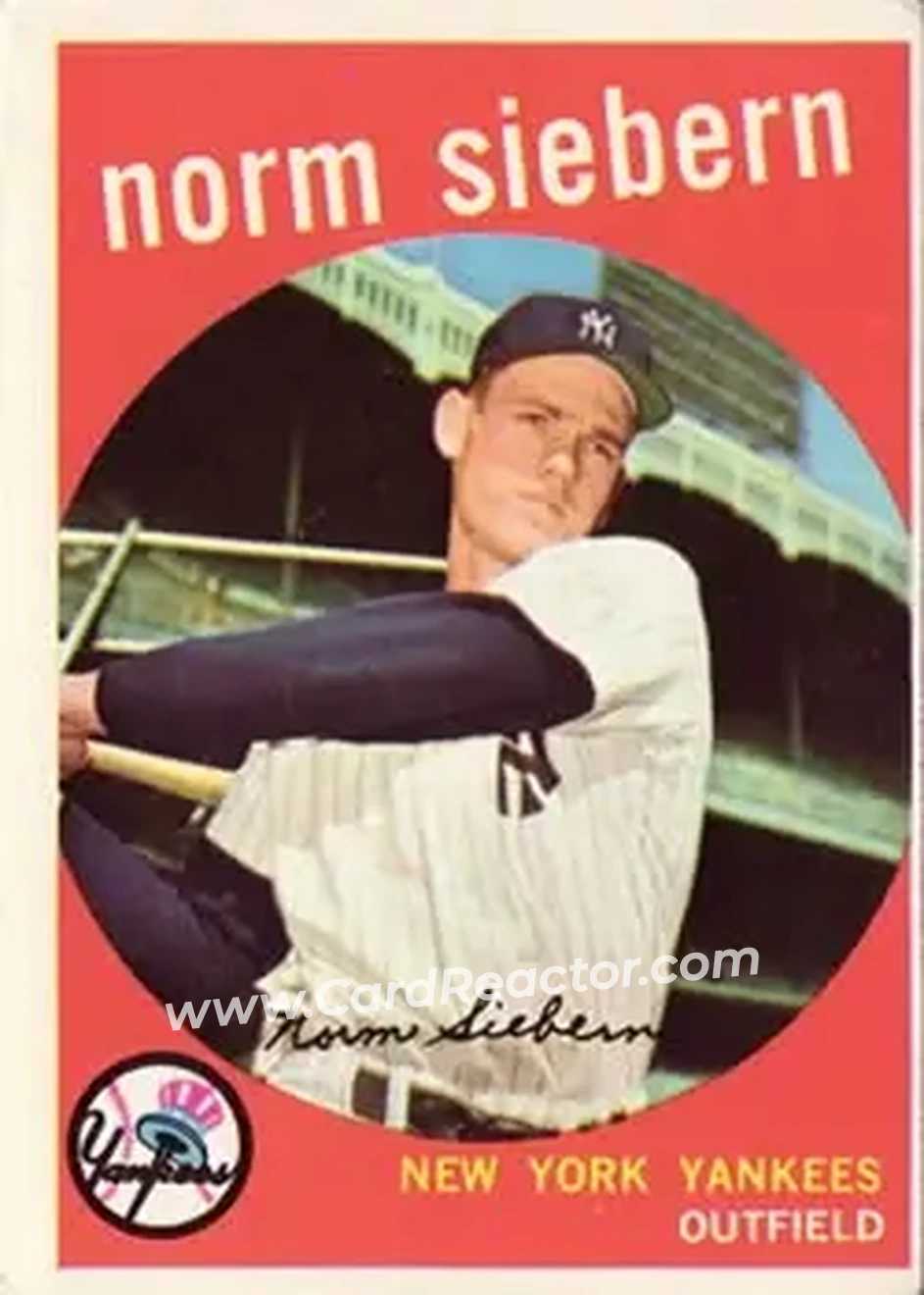 1959 Topps #308 - Norm Siebern - New York Yankees - Front