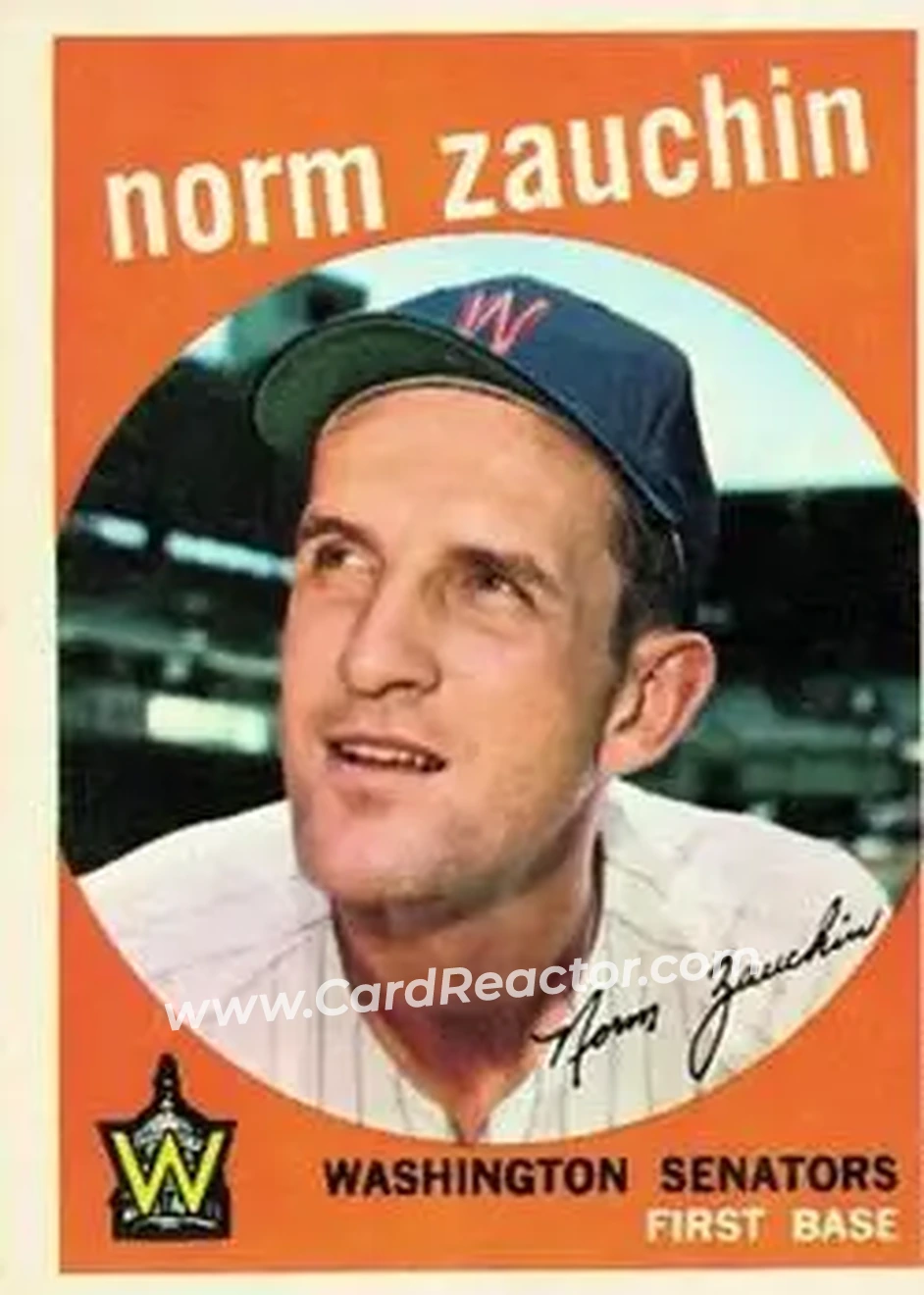 1959 Topps #311 - Norm Zauchin - Washington Senators - Front