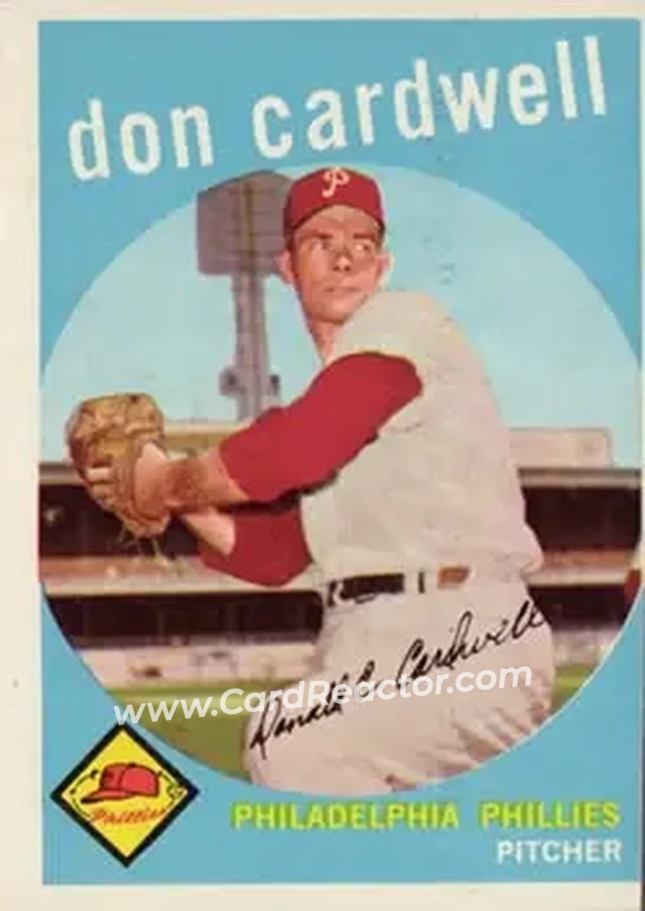 1959 Topps #314 - Don Cardwell - Philadelphia Phillies - Front 1959 Topps #314 - Don Cardwell - Philadelphia Phillies - Front