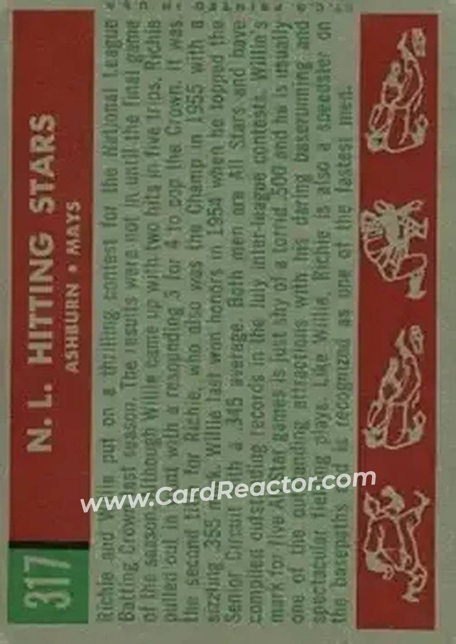 1959 Topps #317 - Card #317 - Back