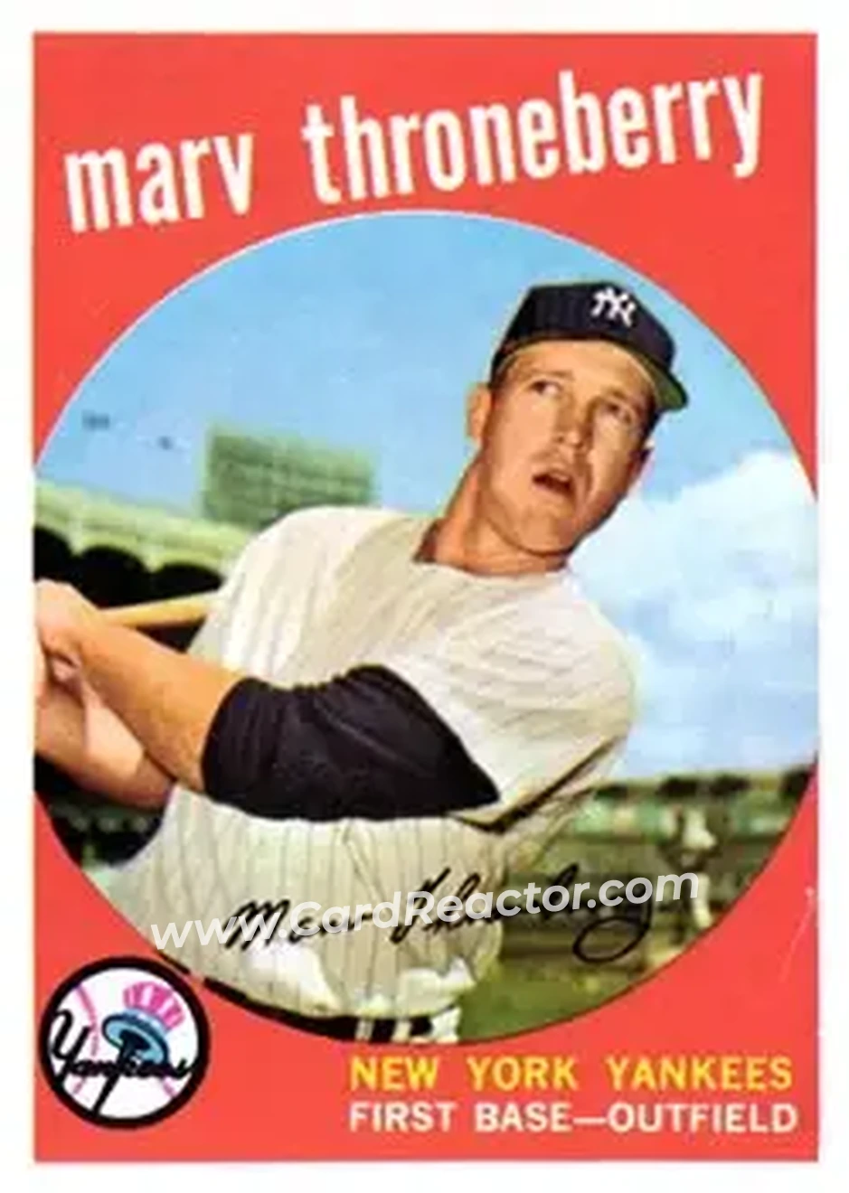 1959 Topps #326 - Marv Throneberry - New York Yankees - Front