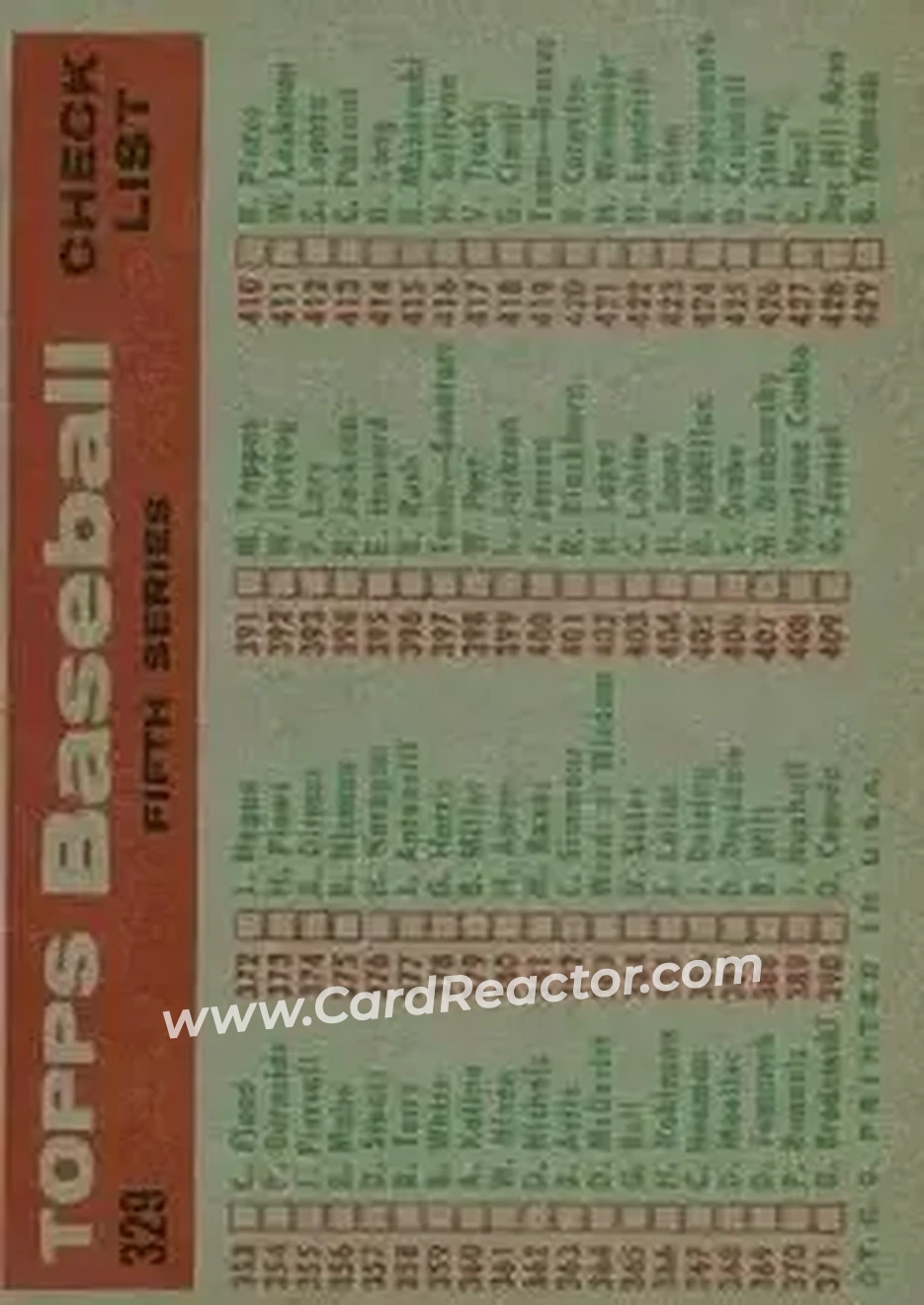 1959 Topps #329 - Card #329 - Detroit Tigers - Back 1959 Topps #329 - Card #329 - Detroit Tigers - Back