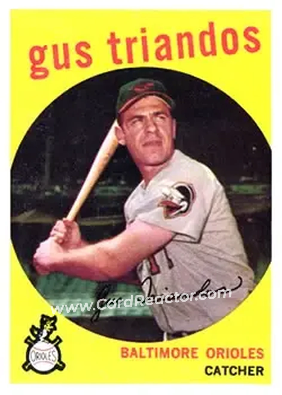 1959 Topps #330 - Gus Triandos - Baltimore Orioles - Front