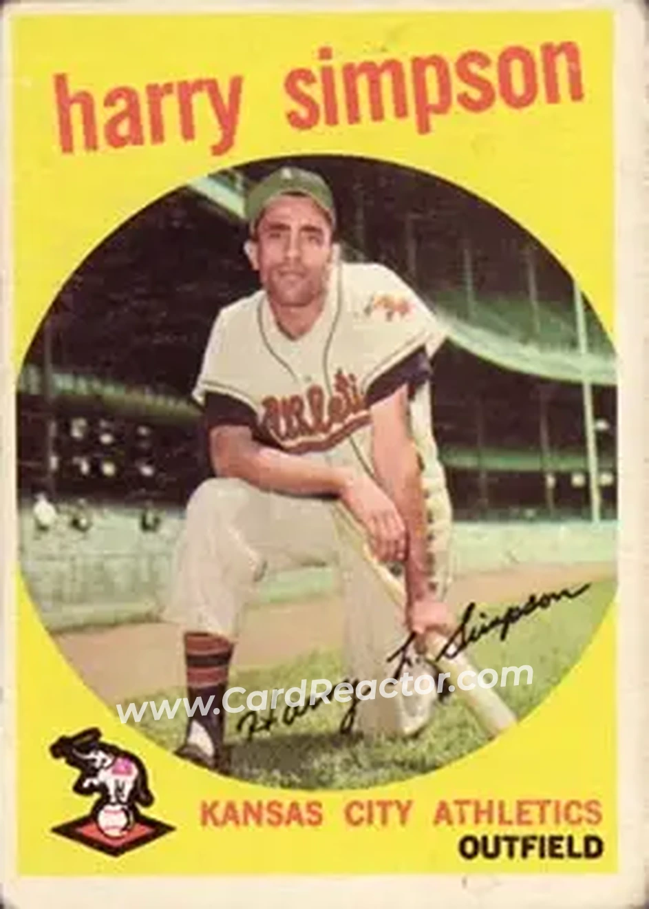 1959 Topps #333 - Harry Simpson - Kansas City Athletics - Front