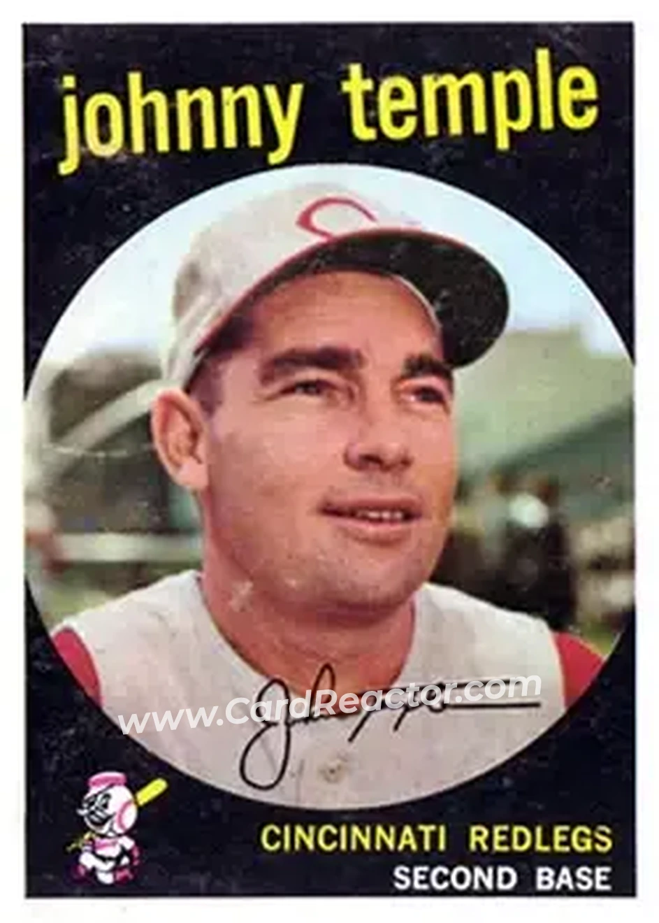 1959 Topps #335 - Johnny Temple - Cincinnati Redlegs - Front