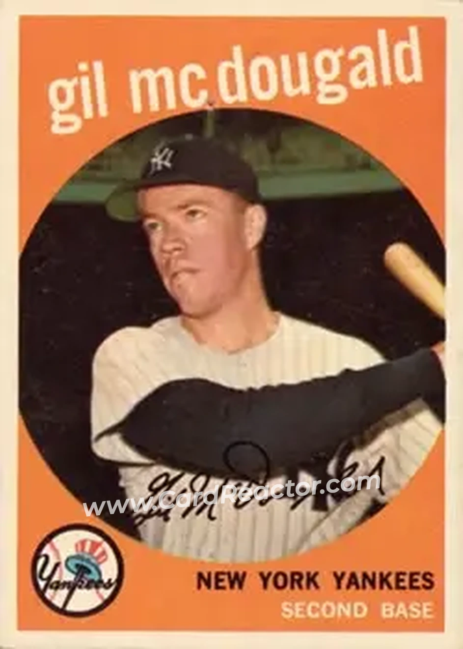 1959 Topps #345 - Gil McDougald - New York Yankees - Front