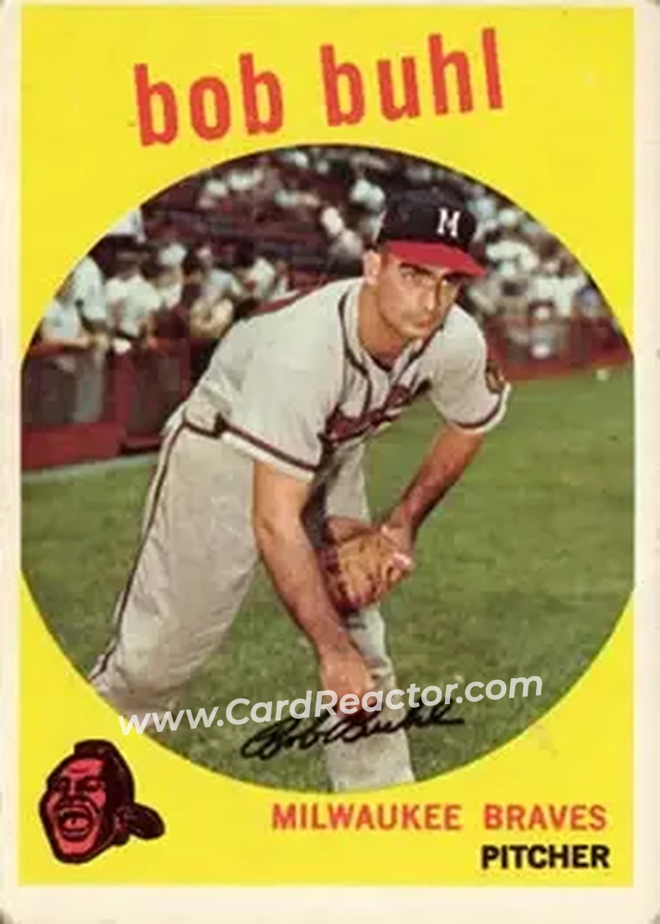1959 Topps #347 - Bob Buhl - Milwaukee Braves - Front