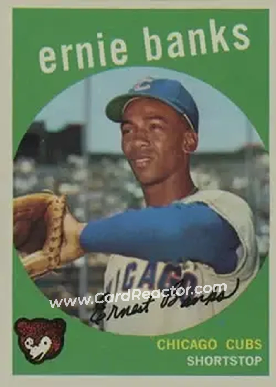 1959 Topps #350 - Ernie Banks - Chicago Cubs - Front