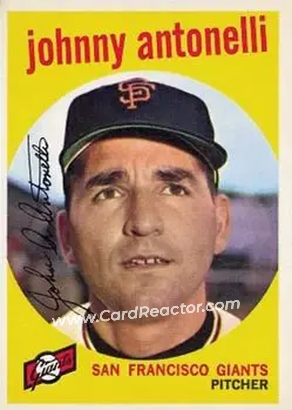 1959 Topps #377 - Johnny Antonelli - San Francisco Giants - Front