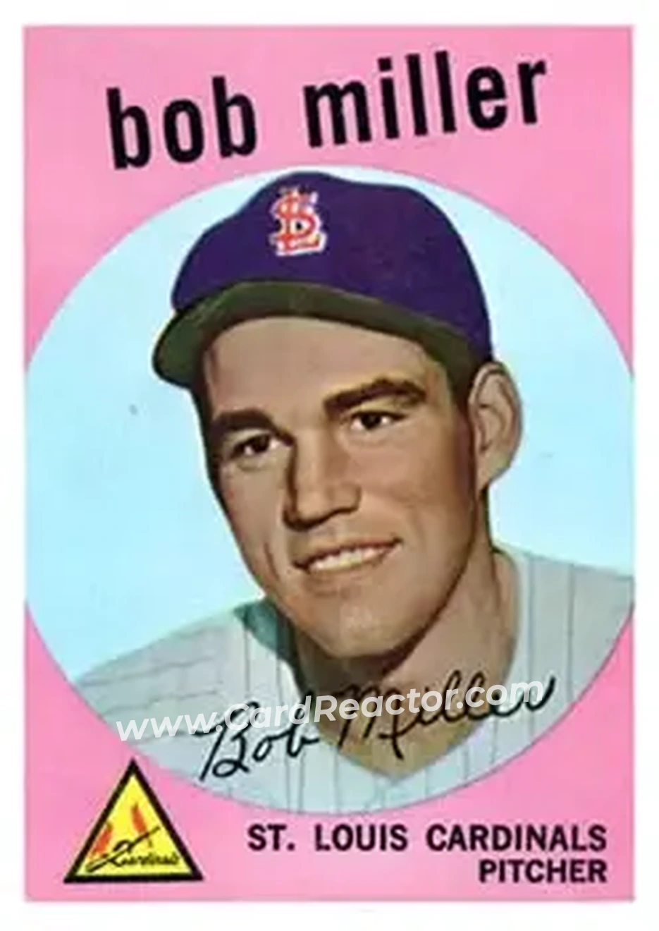 1959 Topps #379 - Bob Miller - St. Louis Cardinals - Front