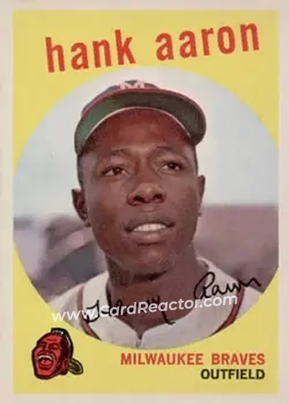 1959 Topps #380 - Hank Aaron - Milwaukee Braves - Front