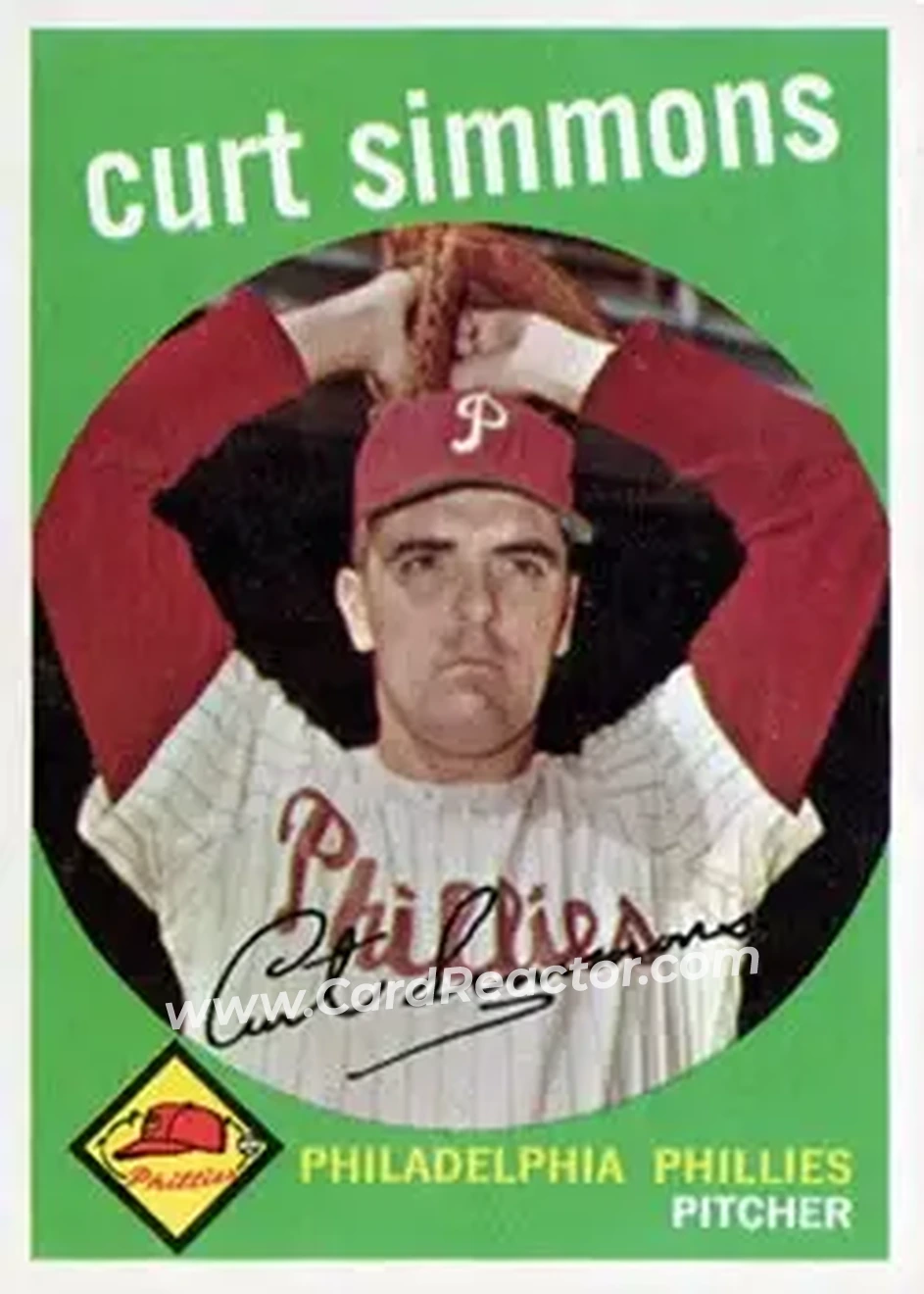1959 Topps #382 - Curt Simmons - Philadelphia Phillies - Front 1959 Topps #382 - Curt Simmons - Philadelphia Phillies - Front