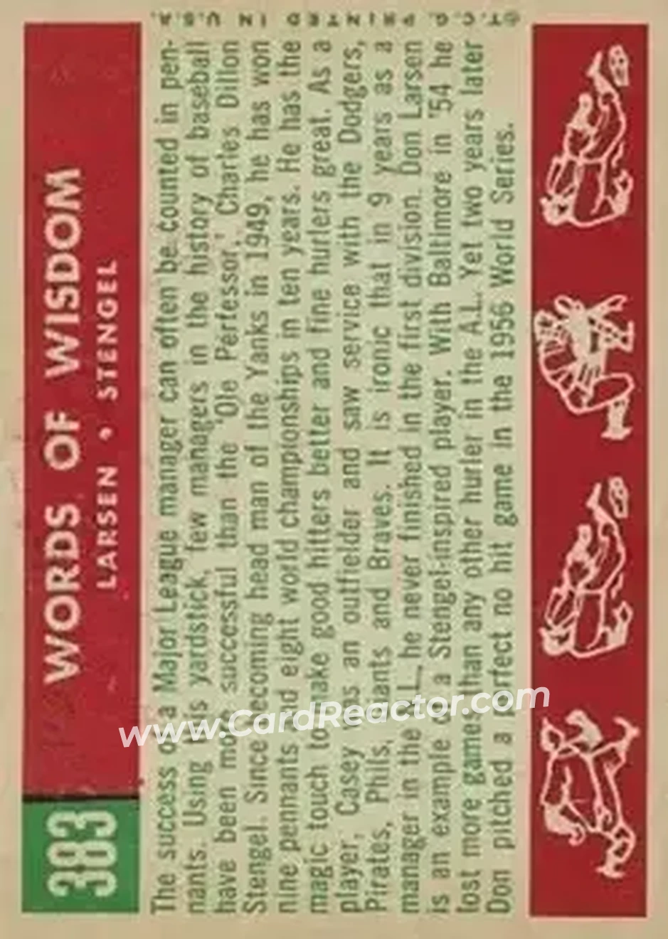 1959 Topps #383 - Card #383 - New York Yankees - Back 1959 Topps #383 - Card #383 - New York Yankees - Back